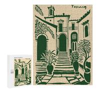 500 PCS Rompecabezas para Adolescentes Tuscany Illustration with Green and Beige Rompecabezas para Adultos Rompecabezas Difícil Difícil Desafiante De Completar Juego Desafiante Juguetes 500 PCS