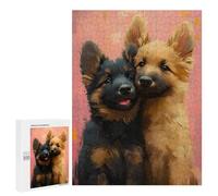 500 PCS Rompecabezas para Adolescentes Two German Shepherd Puppies Rompecabezas para Adultos Juegos Familiares Mejora La Memoria Regalos para Amigos Y Familiares 500 PCS