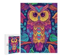 500 PCS Rompecabezas para Adolescentes Vibrant Abstract Owl Rompecabezas para Adultos Juguetes Antiestrés Desafío Difícil Cumpleaños