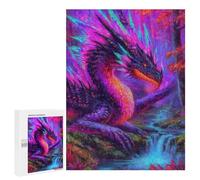 500 PCS Rompecabezas para Adolescentes Vibrant Dragon in Fantasy Forest Rompecabezas Juegos Relajantes Pero Divertidos Y Humorísticos Cumpleaños Y Navidad 500 PCS