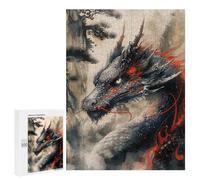 500 PCS Rompecabezas para Adolescentes Vintage Inked Dragon Rompecabezas para Adultos Juego Práctico Difícil Interacción Entre Padres E Hijos 500 PCS