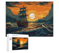 500 PCS Rompecabezas para Adolescentes Voyage Through Sunset Seascape Rompecabezas para Adolescentes Juguetes Antiestrés Vacaciones En Casa Matar El Tiempo Desafío Educativo 500 PCS