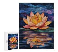 500 PCS Rompecabezas para Adolescentes Water Lily Reflection Stained Glass Art Rompecabezas para Adultos Juegos Familiares Desafío Difícil Ayuda A Ejercitar El Cerebro 500 PCS