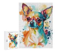 500 PCS Rompecabezas para Adolescentes Watercolor Chihuahua Dog Rompecabezas para Adultos Juego Práctico Difícil Difícil Único Cumpleaños Y Regalos 500 PCS