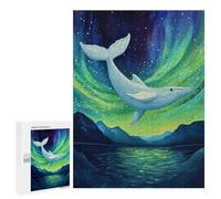500 PCS Rompecabezas para Adolescentes Whale Aurora Night Scene Rompecabezas para Adolescentes Difíciles Cada Pieza Es Única - Regalo De Cumpleaños, Regalos, 500 PCS