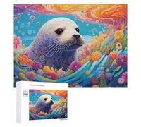 500 PCS Rompecabezas para Adolescentes Whale in A Rainbow Garden Rompecabezas para Adultos Juego Práctico Desafío Difícil Cumpleaños Y Navidad 500 PCS