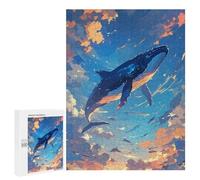 500 PCS Rompecabezas para Adolescentes Whale in The Sky Illustration Rompecabezas para Adultos Juego Práctico Difícil Interacción Entre Padres E Hijos 500 PCS