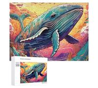 500 PCS Rompecabezas para Adolescentes Whale in Vibrant Coral Reef Rompecabezas para Adolescentes Juguetes Antiestrés Vacaciones En Casa Matar El Tiempo Desafío Educativo 500 PCS