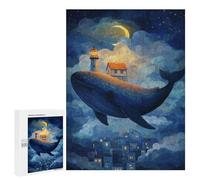 500 PCS Rompecabezas para Adolescentes Whale Island Dreamscape Rompecabezas para Adultos Juegos De Relajación Decoración De Pared Ayuda A Ejercitar El Cerebro 500 PCS