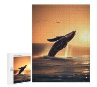 500 PCS Rompecabezas para Adolescentes Whale Jumping in The Sea Rompecabezas para Adultos Juego Práctico Difícil Interacción Entre Padres E Hijos 500 PCS