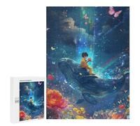 500 PCS Rompecabezas para Adolescentes Whale Riding Fantasy Flowers Rompecabezas para Adultos Juguete Decoración De Pared Patrón De Montaje Cumpleaños 500 PCS