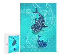 500 PCS Rompecabezas para Adolescentes Whale Shark Duo Rompecabezas para Adultos Juegos Divertidos Regalo De Cumpleaños Cumpleaños Y Navidad 500 PCS