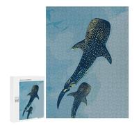 500 PCS Rompecabezas para Adolescentes Whale Sharks in Blue Water Rompecabezas para Adultos Juguetes Antiestrés Decoración De Pared Diversión Actividades En Casa, 500 PCS