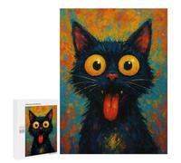 500 PCS Rompecabezas para Adolescentes Whimsical Black Cat Portrait Rompecabezas para Adultos Juego Práctico Difícil Interacción Entre Padres E Hijos 500 PCS