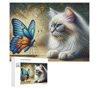 500 PCS Rompecabezas para Adolescentes Whispering Wings A Cat'S Curious Encounter with Nature's Symphony Rompecabezas para Adultos Juguetes Antiestrés Regalo De Cumpleaños Regalo De Cumpleaños, Regal