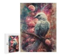 500 PCS Rompecabezas para Adolescentes White Bird and Roses Juegos Familiares De Rompecabezas para Adultos Que Mejoran La Memoria Ayudan A Ejercitar El Cerebro 500 PCS