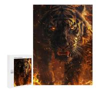500 PCS Rompecabezas para Adolescentes Wild Tiger on Fire Rompecabezas para Adultos Juego Práctico Difícil Interacción Entre Padres E Hijos 500 PCS