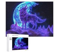 500 PCS Rompecabezas para Adolescentes Wolf Howling at Full Moon-1 Rompecabezas para Adultos Juego De Ingenio Regalos para Mujeres Cumpleaños Y Navidad 500 PCS