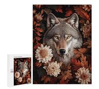 500 PCS Rompecabezas para Adolescentes Wolf in Autumn Leaves Rompecabezas para Adultos Juguetes Antiestrés Decoración De Pared Diversión Actividades En Casa, 500 PCS