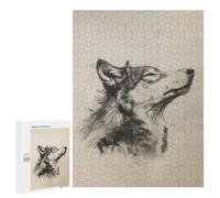500 PCS Rompecabezas para Adolescentes Wolf in Charcoal Art Rompecabezas para Adultos Juegos Familiares Mejora La Memoria Regalos para Amigos Y Familiares 500 PCS