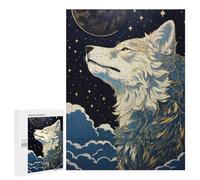 500 PCS Rompecabezas para Adolescentes Wolf in Moonlight Rompecabezas para Adultos Juegos Divertidos Regalo De Cumpleaños Cumpleaños Y Navidad 500 PCS