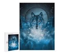 500 PCS Rompecabezas para Adolescentes Wolf Moonlit Forest Rompecabezas para Adultos Juego Práctico Desafío Difícil Cumpleaños Y Navidad 500 PCS