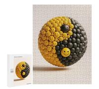 500 PCS Rompecabezas para Adolescentes Yin Yang Smiley Face Sphere Rompecabezas para Adultos Juegos Divertidos Regalo De Cumpleaños Cumpleaños Y Navidad 500 PCS
