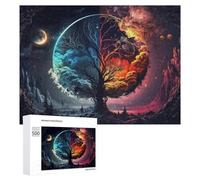 500 PCS Rompecabezas para Adolescentes Yin-Yang Tree Cosmic Harmony Rompecabezas para Adultos Juego Familiar Análisis Y Lógica Regalos para Reducir El Estrés 500 PCS