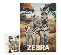 500 PCS Rompecabezas para Adolescentes Zebra Family in Savannah Rompecabezas para Adultos Juego Práctico Difícil Interacción Entre Padres E Hijos 500 PCS