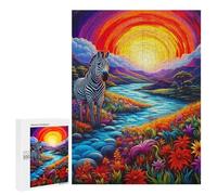 500 PCS Rompecabezas para Adolescentes Zebra in A Vibrant Landscape Rompecabezas para Adultos Juego Familiar Análisis Y Lógica Regalos para Reducir El Estrés 500 PCS