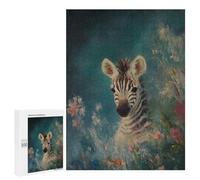 500 PCS Rompecabezas para Adolescentes Zebra Portrait in Bloom Rompecabezas para Adultos Juegos De Relajación Decoración De Pared Ayuda A Ejercitar El Cerebro 500 PCS