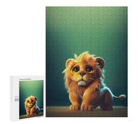 500 PCS Rompecabezas para Adultos Adorable Lion Cub Illustration Rompecabezas para Adultos Juguete Decoración De Pared Decoración 500 PCS