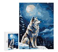 500 PCS Rompecabezas para Adultos Alaska Wolf Snow Pixel Art Rompecabezas para Adultos Juegos De Relajación Regalos para Mujeres Regalos De Cumpleaños 500 PCS