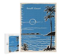 500 PCS Rompecabezas para Adultos Amalfi Coast Travel Poster Illustration Rompecabezas para Adultos Mejora La Memoria Actividades Divertidas En Casa 500 PCS