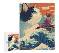 500 PCS Rompecabezas para Adultos Anime Girl and The Sea Cat Rompecabezas para Adultos Mejora La Memoria Actividades Divertidas En Casa 500 PCS