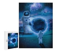 500 PCS Rompecabezas para Adultos Astronauts with Earth in Garden Rompecabezas para Adultos Juego De Ingenio Pero Divertidos Y Regalos Humorísticos para Amigos Y Familiares 500 PCS