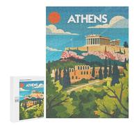 500 PCS Rompecabezas para Adultos Athens Acropolis View Rompecabezas para Adultos Juego De Ingenio Pero Divertido Y Humorístico Actividades Divertidas En Casa, 500 PCS