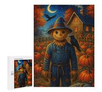 500 PCS Rompecabezas para Adultos Autumn Scarecrow Pumpkins Crows Rompecabezas para Adultos Juegos Divertidos Vacaciones En Casa Matar El Tiempo Regalos De Cumpleaños Y Únicos 500 PCS