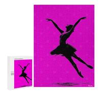 500 PCS Rompecabezas para Adultos Ballerina Silhouette - Elegant Dance on Pink Rompecabezas para Adultos Juguetes De Bricolaje Decoración del Hogar Difíciles Y Desafiantes 500 PCS
