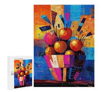 500 PCS Rompecabezas para Adultos Basket of Apples - Vibrant Cubist Still Life Rompecabezas para Adultos Juegos Divertidos Vacaciones En Casa Matar El Tiempo Regalos De Cumpleaños Y Únicos 500 PCS