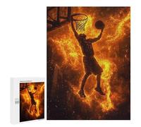 500 PCS Rompecabezas para Adultos Basketball Player in Flames Rompecabezas para Adultos Juegos De Relajación Regalos para Mujeres Regalos De Cumpleaños 500 PCS