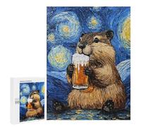 500 PCS Rompecabezas para Adultos Beaver with Beer Rompecabezas para Adultos Juguete Decoración De Pared Arte De Pared Desafiante De Completar 500 PCS