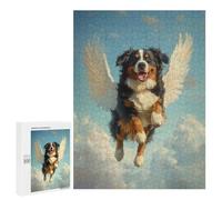 500 PCS Rompecabezas para Adultos Bernese Mountain Dog Angel Gentle Giant Memorial Dog with Wings Rompecabezas para Adultos Juegos Divertidos Alivia El Estrés Desafiante De Completar 500 PCS