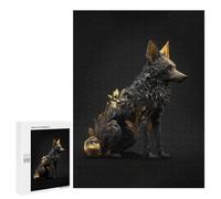 500 PCS Rompecabezas para Adultos Black and Gold Fox Rompecabezas para Adultos Juegos De Relajación Carrera De Velocidad De Manos 500 PCS