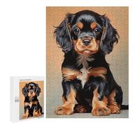 500 PCS Rompecabezas para Adultos Black and Tan Cavalier King Charles Spaniel Puppy Juego Familiar De Rompecabezas Análisis Y Lógica Interacción Entre Padres E Hijos 500 PCS