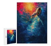 500 PCS Rompecabezas para Adultos Boat on Abstract Colorful Water Painting Rompecabezas para Adolescentes Mejora La Memoria Difícil Y Desafiante 500 PCS