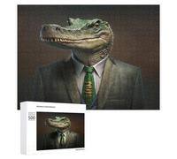 500 PCS Rompecabezas para Adultos Business Crocodile The Ultimate Entrepreneur Rompecabezas para Adultos Juego Práctico Corte De Precisión Interacción Entre Padres E Hijos 500 PCS