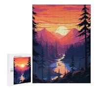 500 PCS Rompecabezas para Adultos California River Pixel Art Rompecabezas para Adultos Juegos Relajantes Corte De Precisión Cumpleaños Y Navidad 500 PCS