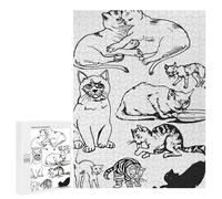 500 PCS Rompecabezas para Adultos Cat Lovers in Minimalist Rompecabezas para Adultos Juguete Decoración De Pared Decoración del Hogar 500 PCS