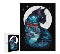 500 PCS Rompecabezas para Adultos Cat Silhouette Torii Gate Rompecabezas para Adultos Juego De Ingenio Pero Divertidos Y Regalos Humorísticos para Amigos Y Familiares 500 PCS